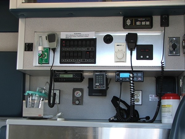 Control console in the patient care area