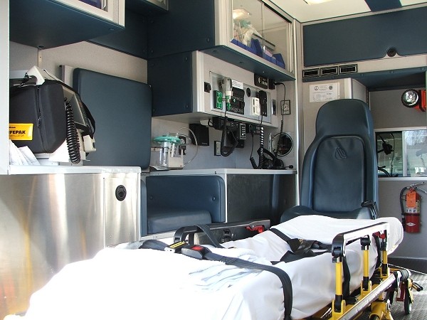 Patient care area of an ambulance