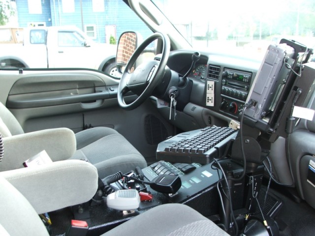 Cab of an SVRS ambulance